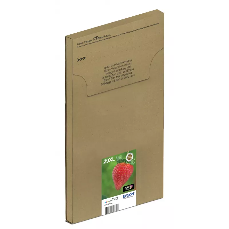 Epson Strawberry Multipack 4-krāsu 29XL EasyMail, augsta (XL) ietilpība, melna, ciāna, fuksīna, dzeltena, 11,3 ml, 6,4 ml, 1 gab., komplekts