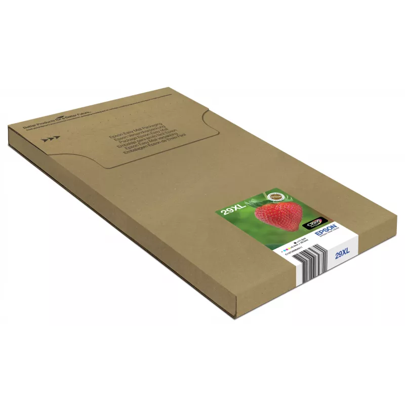 Epson Strawberry Multipack 4-krāsu 29XL EasyMail, augsta (XL) ietilpība, melna, ciāna, fuksīna, dzeltena, 11,3 ml, 6,4 ml, 1 gab., komplekts
