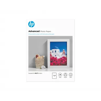 HP Advanced Photo Paper, Glossy, 250 g/m2, 13 x 18 cm (127 x 178 mm), 25 loksnes