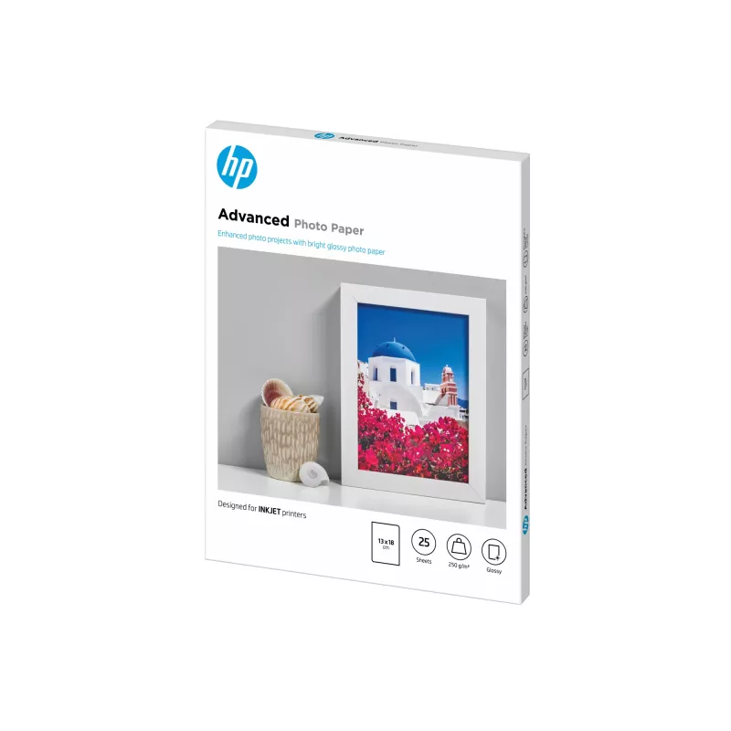 HP Advanced Photo Paper, Glossy, 250 g/m2, 13 x 18 cm (127 x 178 mm), 25 loksnes