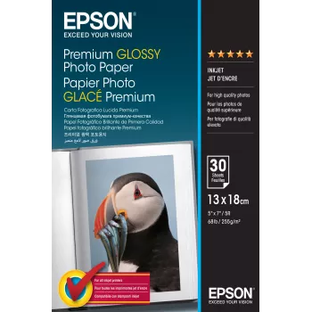 Epson Premium Glossy Photo Paper - 13x18cm - 30 loksnes