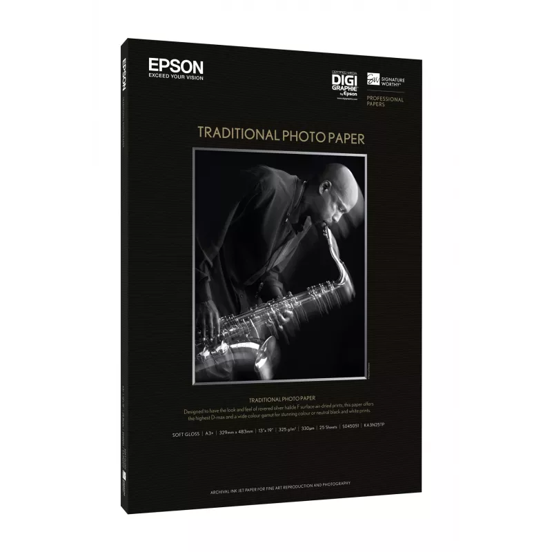 Epson Traditional Photo Paper, A4, 330 g/m², 25 loksnes