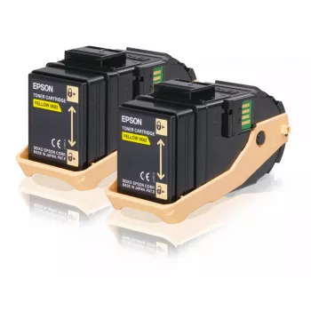 Epson dubultais iepakojums tonera kasetne dzeltena 7.5kx2, 7500 lappuses, dzeltena, 1 gab.