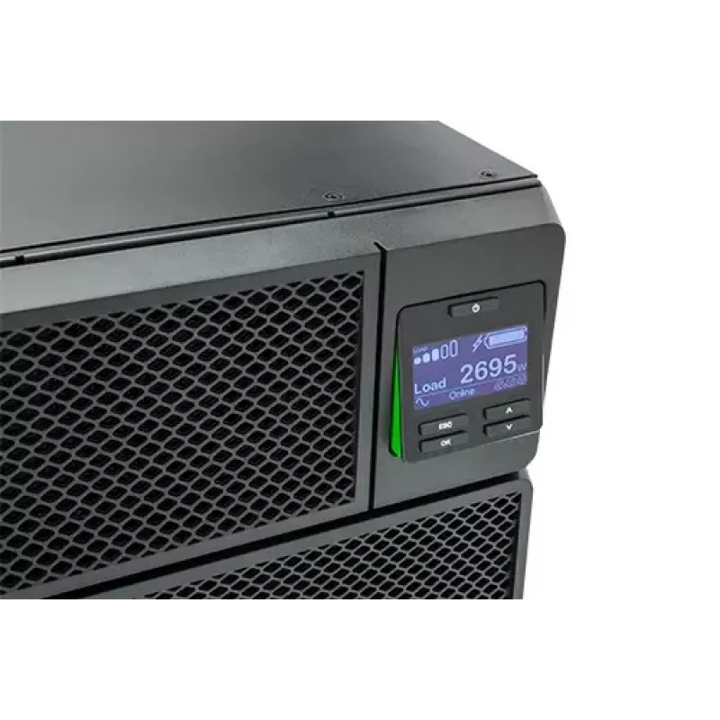 APC Smart-UPS On-Line SRT8KRMXLI - 8kW/VA, 6x C13 + 4x C19 + cietvadu 1 fāzes izeja, montējams statīvā, iebūvēts NMC
