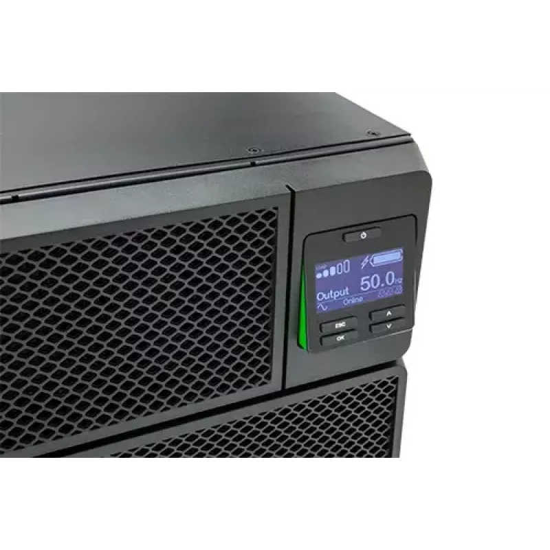 APC Smart-UPS On-Line SRT8KRMXLI - 8kW/VA, 6x C13 + 4x C19 + cietvadu 1 fāzes izeja, montējams statīvā, iebūvēts NMC