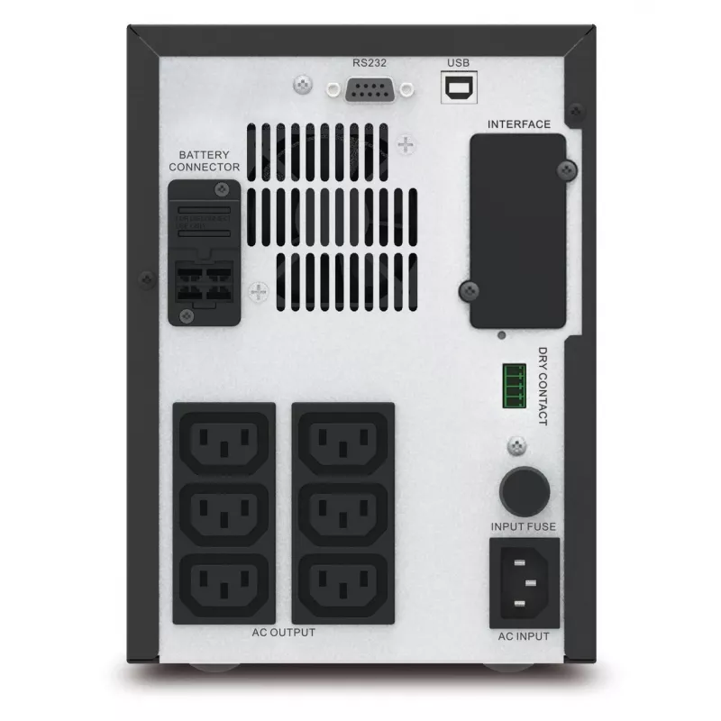 APC Easy UPS 1 Ph Line Interactive, 750VA, Tower, 230V, 6 IEC C13 outlets, AVR, Dry Contact, LCD, W/O tīkls Card support