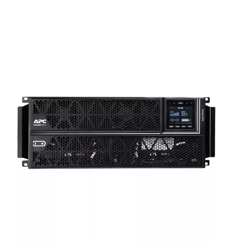 APC Smart-UPS On-Line, 5kVA/5kW, Rack/Tower, 230V, 2x IEC C13+1x IEC C19+Hard wire 3-wire (H+N+E) outlets, tīkls Card, W/O rail kit