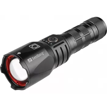 Sandberg Survivor Torch Powerbank 5000, rokas lukturis, melns, alumīnijs, IPX4, -30 - 40 °C, FCC, RoHS, UKCA, CE