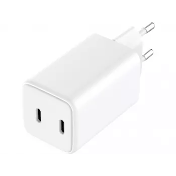 Sandberg AC lādētājs Dual USB-C PD65W ES, iekštelpām, maiņstrāva, 20 V, 3,25 A, balts