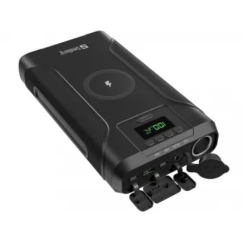 Sandberg Survivor Powerbank 7in1 76800, 76800 mAh, litija jonu (Li-Ion), bezvadu uzlāde, 3,6 V, melna