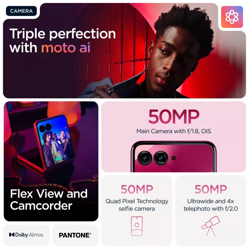 Motorola razr 60 ultra 17,7 cm (6,96 collu) Divu SIM kartu Android 15 5G USB Type-C 16 GB 512 GB 4700 mAh Rozā