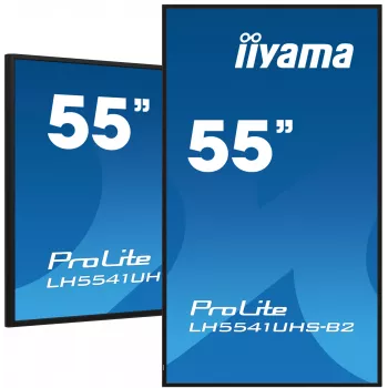 iiyama LH5541UHS-B2 Signālu displejs Kioska dizains 138.7 cm (54.6 collas) LCD 500 cd/m² 4K Ultra HD Melns Iebūvēts procesors 24/7