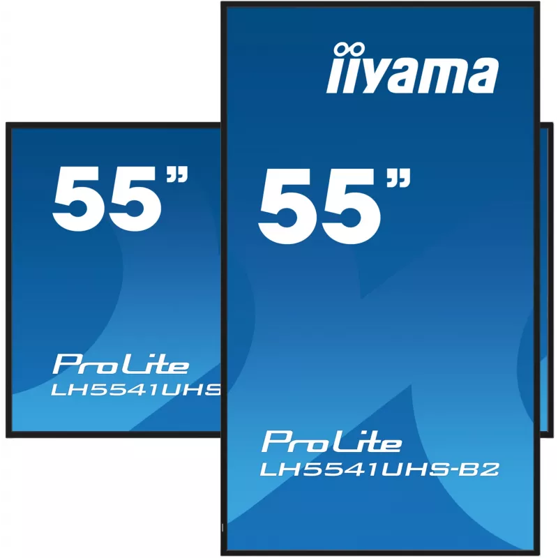 iiyama LH5541UHS-B2 Signālu displejs Kioska dizains 138.7 cm (54.6 collas) LCD 500 cd/m² 4K Ultra HD Melns Iebūvēts procesors 24/7