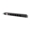 PDU Lanberg PDU-05E-0200-BK 5 maiņstrāvas rozetes 1U melns