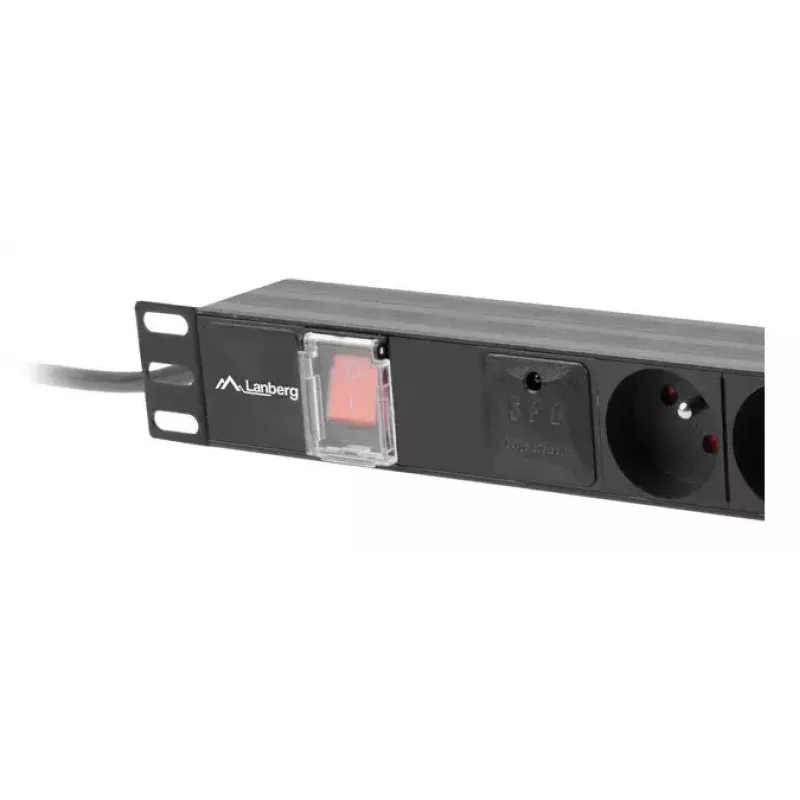 PDU Lanberg PDU-05E-0200-BK 5 maiņstrāvas rozetes 1U melns