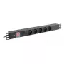 PDU Lanberg PDU-05E-0200-BK 5 maiņstrāvas rozetes 1U melns