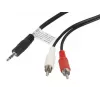 Audio kabelis LANBERG 3.5 mm uz 2×RCA vīrišķais 1,5 m Melns