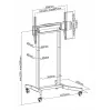 Techly ICA-TR68M TV stiprinājums/statīvs 2,54 m (100 collas) Melns