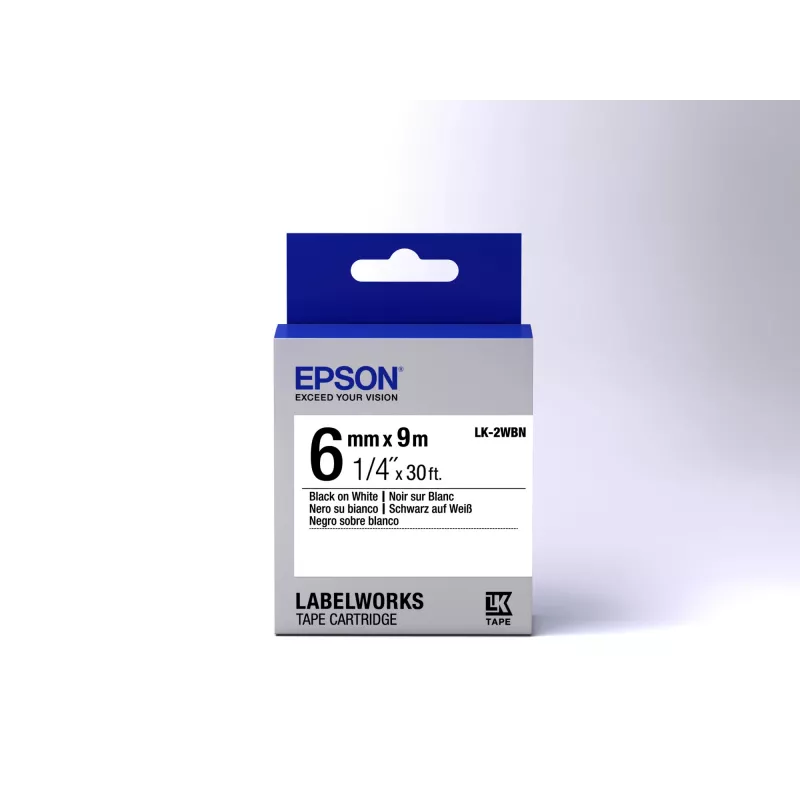 Epson uzlīmju kārtridžs Standard LK-2WBN melns/balts 6 mm (9 m)