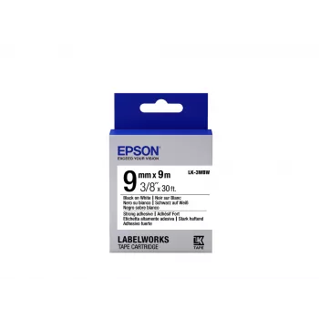 Epson uzlīmju kasetne ar stipru adhēziju LK-3WBW melns/balts 9mm (9m)