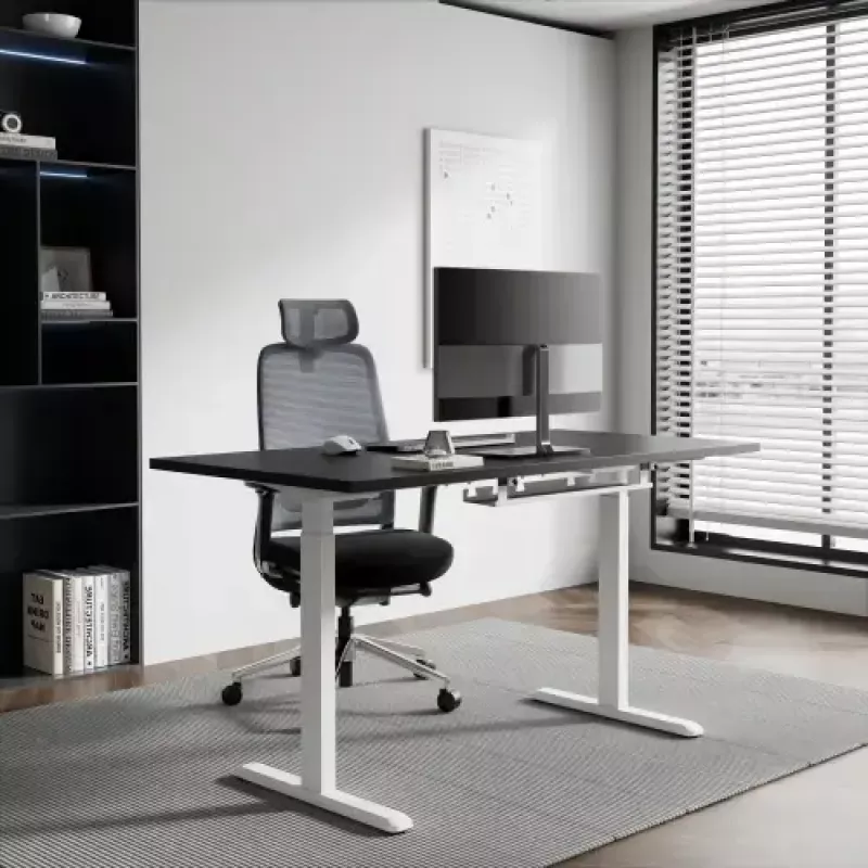 Regulējama augstuma galds up up B-57051PT/W-IA-ED22-60M — balta virsma, melnas kājas, augstuma regulēšana