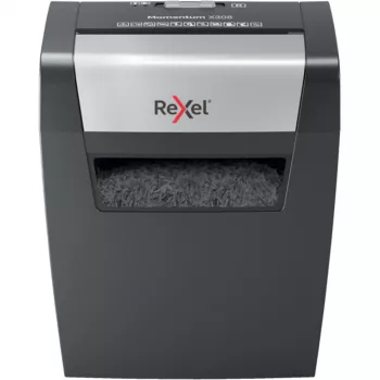 Rexel Momentum X308 Cross Cut papīra smalcinātājs P3, daļiņu griešanas smalcināšana, 5 x 42 mm, 15 L, 100 lapas, 70 dB, pogas