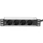 Techly I-CASE M10-4D strāvas sadalītājs (PDU) 4 maiņstrāvas ligzdas 1U Melns, Sudrabs