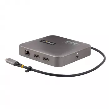 StarTech.com USB C dokstacija, divi 4K 60Hz HDMI saderīga ar Macbook Pro (M1/M2/M3/M4) un Windows, USB-A/USB-C 10Gbps centrmezgls, 100W strāvas piegāde, GbE, SD, 22 collu/56 cm kabelis