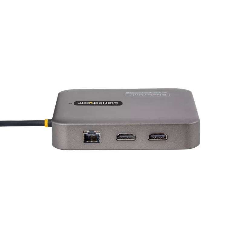 StarTech.com USB C dokstacija, divi 4K 60Hz HDMI saderīga ar Macbook Pro (M1/M2/M3/M4) un Windows, USB-A/USB-C 10Gbps centrmezgls, 100W strāvas piegāde, GbE, SD, 22 collu/56 cm kabelis