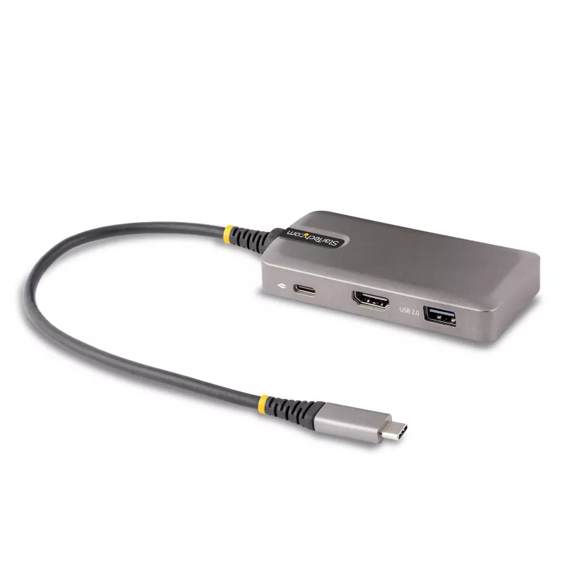 StarTech.com USB-C multiportu adapteris - 4K 60Hz HDMI ar HDR - 3 portu USB centrmezgls - 100W Power Delivery caurlaide - sertificēts Works With Chromebook - Windows/macOS/iPadOS/Android™