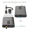 StarTech.com USB-C uz divu HDMI adapteris - USB-C vai A uz 2x HDMI - 4K 60Hz - 100W Power Delivery caurlaide - 1 pēda (30 cm) iebūvēts kabelis - USB uz HDMI vairāku monitoru pārveidotājs klēpjdatoram - TAA