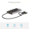 StarTech.com USB-C uz divu HDMI adapteris - USB-C vai A uz 2x HDMI - 4K 60Hz - 100W Power Delivery caurlaide - 1 pēda (30 cm) iebūvēts kabelis - USB uz HDMI vairāku monitoru pārveidotājs klēpjdatoram - TAA