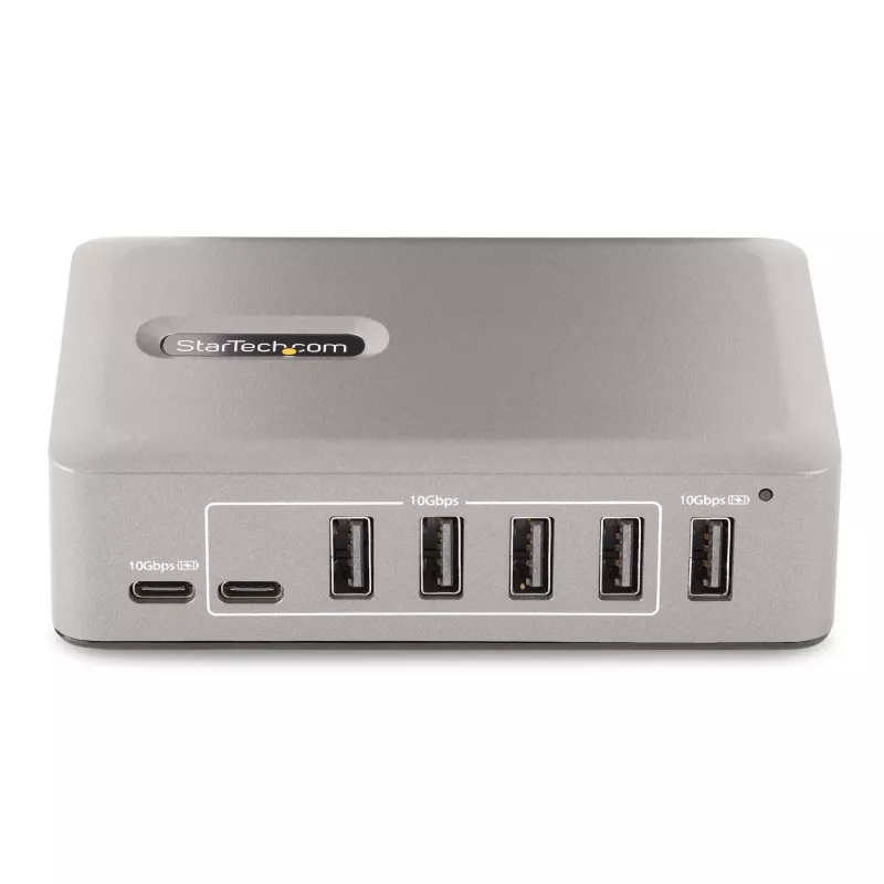 StarTech.com 10 portu USB-C centrmezgls - 8x USB-A/2x USB-C - pašdarbināms ar 65 W barošanas avotu - USB 3.1 10Gbps - galddatora/klēpjdatora USB centrmezgls ar USB-IF sertificētu 3 pēdu bloķēšanas kabeli, USB C centrmezgls