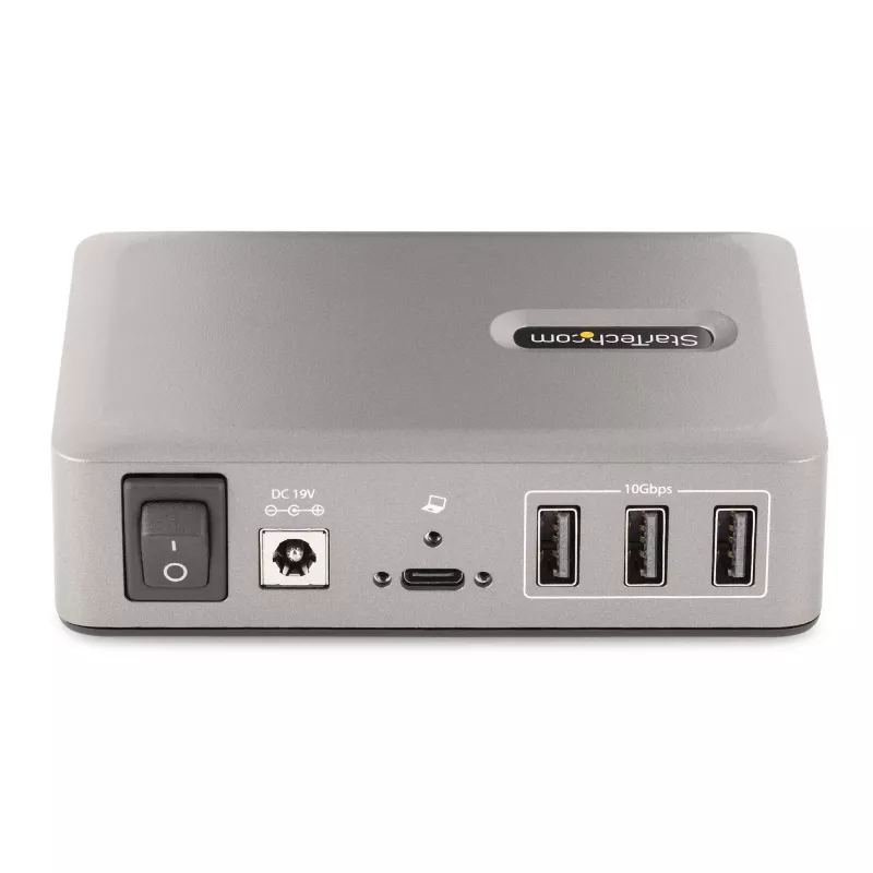 StarTech.com 10 portu USB-C centrmezgls - 8x USB-A/2x USB-C - pašdarbināms ar 65 W barošanas avotu - USB 3.1 10Gbps - galddatora/klēpjdatora USB centrmezgls ar USB-IF sertificētu 3 pēdu bloķēšanas kabeli, USB C centrmezgls