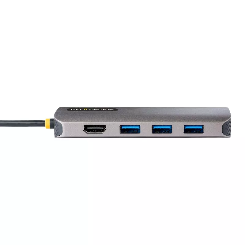 StarTech.com USB C daudzportu adapteris 4K 60Hz HDMI Video, 3 Pt 5Gbps USB-A centrmezgls, 100W USB Power Delivery caurlaide/GbE/SD/MicroSD, 12 collu/30cm kabelis, ceļojumu klēpjdatora dokstacija