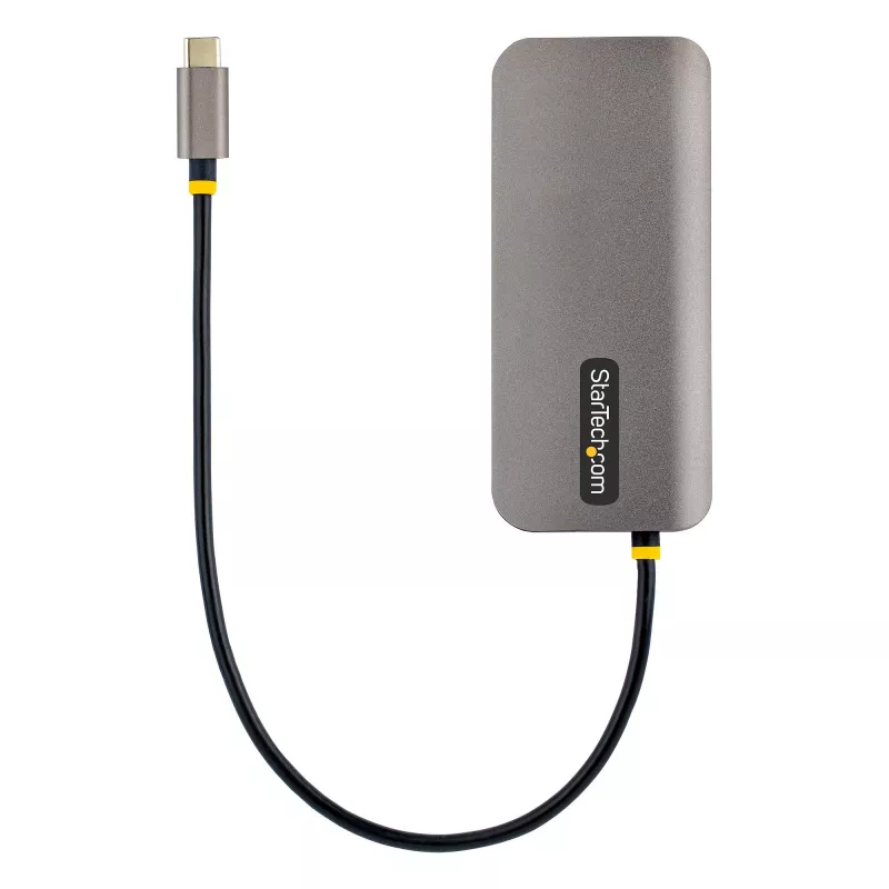 StarTech.com USB C daudzportu adapteris 4K 60Hz HDMI Video, 3 Pt 5Gbps USB-A centrmezgls, 100W USB Power Delivery caurlaide/GbE/SD/MicroSD, 12 collu/30cm kabelis, ceļojumu klēpjdatora dokstacija