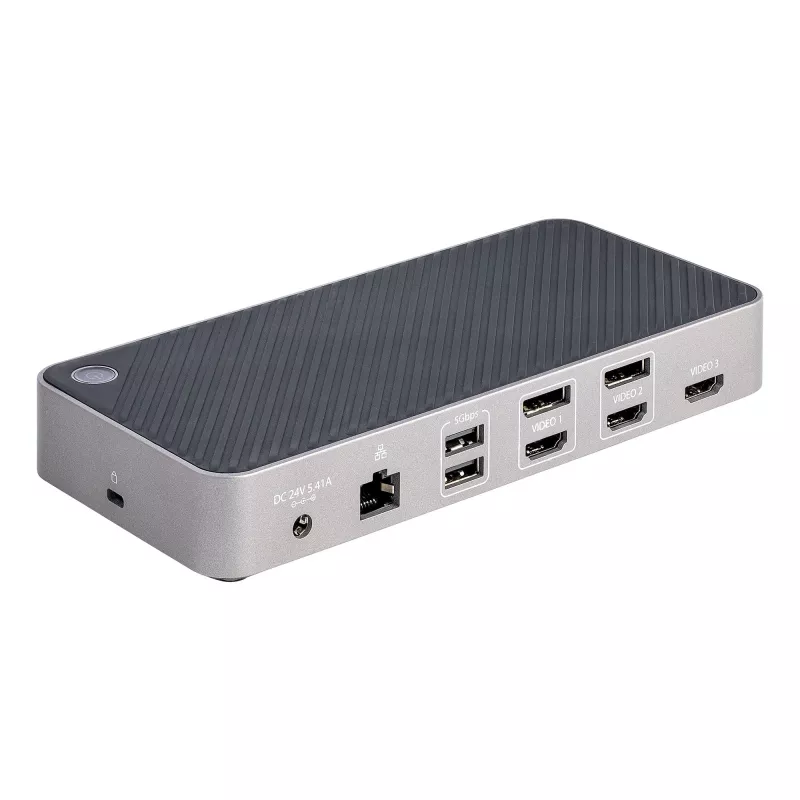 StarTech.com USB-C trīs monitoru dokstacija - HDMI/DP trīskāršs 4k USB-C doks - 5x USB centrmezgls - GbE - 100W PD - Universāla vairāku monitoru dokstacija - saderīga ar Thunderbolt 3/4