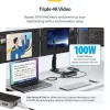 StarTech.com USB-C trīs monitoru dokstacija - HDMI/DP trīskāršs 4k USB-C doks - 5x USB centrmezgls - GbE - 100W PD - Universāla vairāku monitoru dokstacija - saderīga ar Thunderbolt 3/4