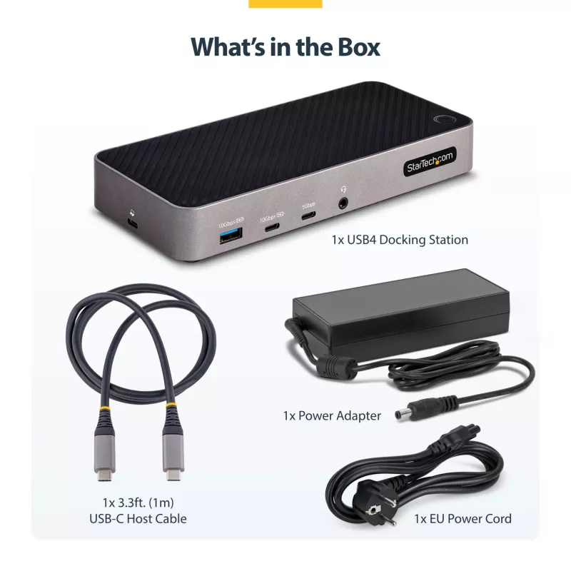 StarTech.com USB-C trīs monitoru dokstacija - HDMI/DP trīskāršs 4k USB-C doks - 5x USB centrmezgls - GbE - 100W PD - Universāla vairāku monitoru dokstacija - saderīga ar Thunderbolt 3/4