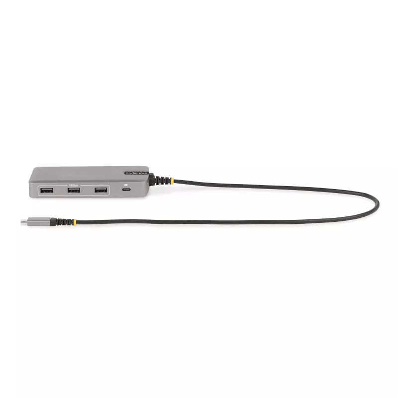 StarTech.com USB-C trīskāršu monitoru vairākportu adapteris, dubultā 4K 60Hz + 4K 30Hz HDMI un DisplayPort, 3 portu USB 10Gbps centrmezgls, 100W PD caurlaide, GbE, ceļojumu dokstacija, Windows un ChromeOS