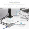 StarTech.com USB-C trīskāršu monitoru vairākportu adapteris, dubultā 4K 60Hz + 4K 30Hz HDMI un DisplayPort, 3 portu USB 10Gbps centrmezgls, 100W PD caurlaide, GbE, ceļojumu dokstacija, Windows un ChromeOS