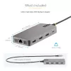 StarTech.com USB-C trīskāršu monitoru vairākportu adapteris, dubultā 4K 60Hz + 4K 30Hz HDMI un DisplayPort, 3 portu USB 10Gbps centrmezgls, 100W PD caurlaide, GbE, ceļojumu dokstacija, Windows un ChromeOS