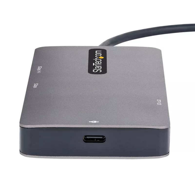 StarTech.com USB C vairāku pieslēgvietu adapteris, divi HDMI video izejas, 4K 60Hz, 2-portu 5Gbps USB-A centrmezgls, 100W Power Delivery caurlaide / GbE / SD / MicroSD, 12 collu / 30 cm kabelis, ceļojumu dokstacija, klēpjdatora pieslēgstacija