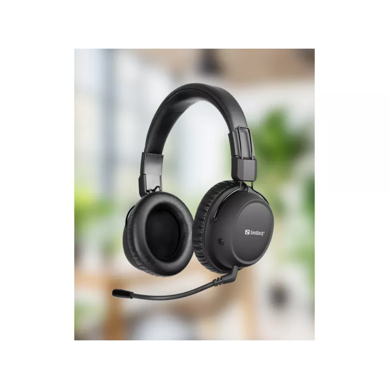 Sandberg bezvadu austiņām ANC FlexMic, bezvadu, spēlēm, 20–20000 Hz, 211 g, austiņas, melnas