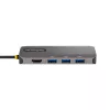 StarTech.com USB-C daudzportu adapteris, 4K 60Hz HDMI video, 3 portu 5Gbps USB centrmezgls, 100W jaudas padeves caurlaide, GbE, 12 collu/30 cm kabelis, mini ceļojuma dokstacija, klēpjdatora dokstacija