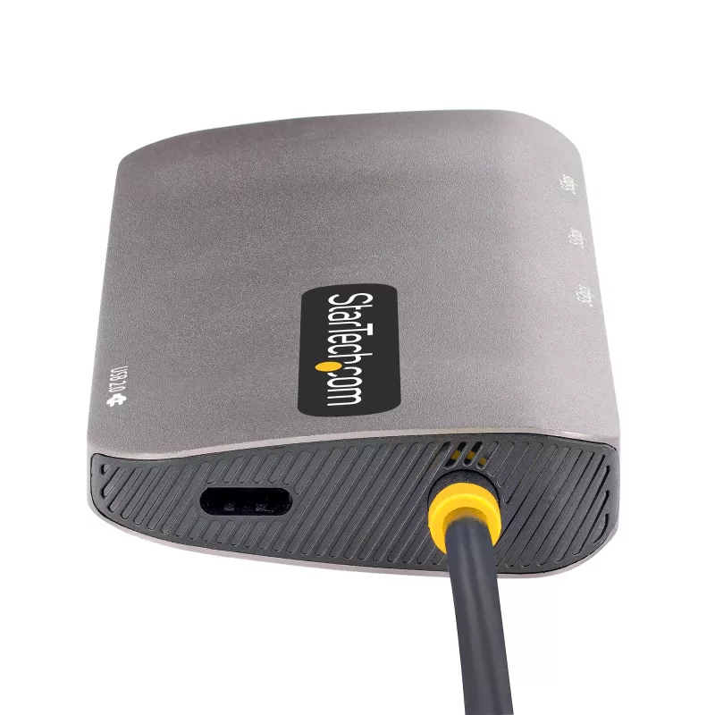 StarTech.com USB-C daudzportu adapteris, 4K 60Hz HDMI video, 3 portu 5Gbps USB centrmezgls, 100W jaudas padeves caurlaide, GbE, 12 collu/30 cm kabelis, mini ceļojuma dokstacija, klēpjdatora dokstacija