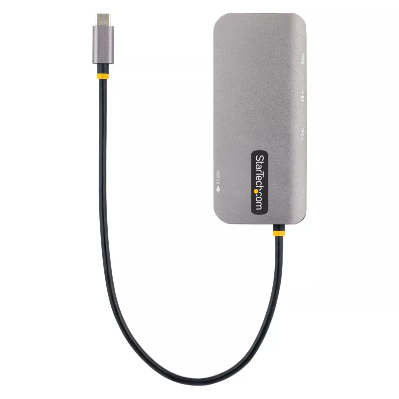 StarTech.com USB-C daudzportu adapteris, 4K 60Hz HDMI video, 3 portu 5Gbps USB centrmezgls, 100W jaudas padeves caurlaide, GbE, 12 collu/30 cm kabelis, mini ceļojuma dokstacija, klēpjdatora dokstacija