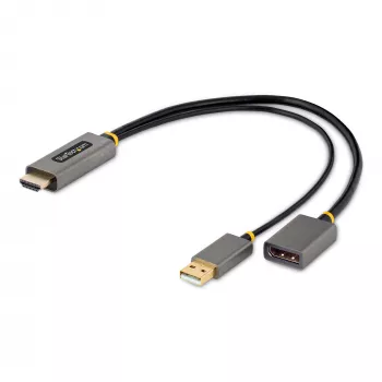 StarTech.com 1 pēda (30cm) HDMI–DisplayPort adaptera kabelis, aktīvs 4K 60Hz HDMI 2.0–DP 1.2 pārveidotājs, HDR, USB kopnes barošana, HDMI avots DisplayPort monitoram, klēpjdatoriem/PC