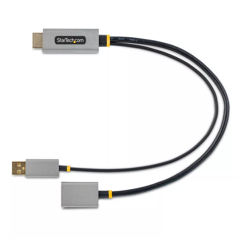 StarTech.com 1 pēda (30cm) HDMI–DisplayPort adaptera kabelis, aktīvs 4K 60Hz HDMI 2.0–DP 1.2 pārveidotājs, HDR, USB kopnes barošana, HDMI avots DisplayPort monitoram, klēpjdatoriem/PC