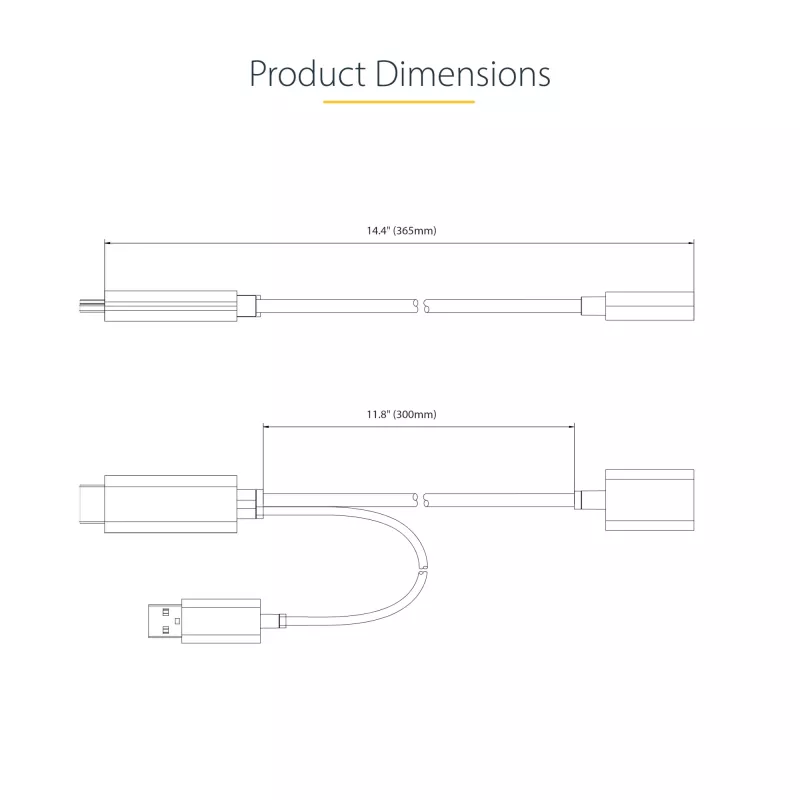 StarTech.com 1 pēda (30cm) HDMI–DisplayPort adaptera kabelis, aktīvs 4K 60Hz HDMI 2.0–DP 1.2 pārveidotājs, HDR, USB kopnes barošana, HDMI avots DisplayPort monitoram, klēpjdatoriem/PC
